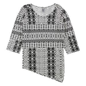 HC LA Womens Asymmetrical Hem Pullover Blouse, Black, NWT